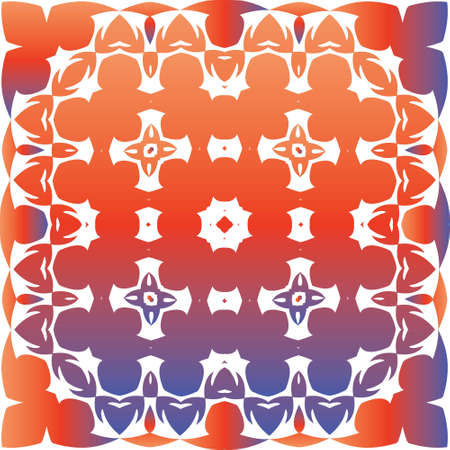 Ethnic ceramic tile in mexican talavera. Vector seamless pattern concept. Minimal design. Red vintage ornament for surface texture, towels, pillows, wallpaper, print, web background.のイラスト素材