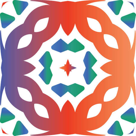 Mexican ornamental talavera ceramic. Vector seamless pattern illustration. Universal design. Red...