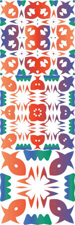 Traditional ornate mexican talavera. Set of vector seamless patterns. Universal design. Red abstract...