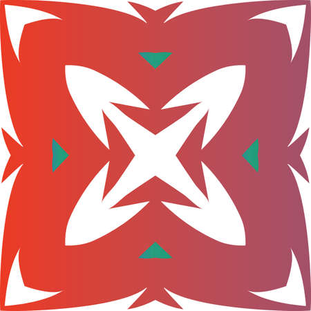 Mexican ornamental talavera ceramic. Vector seamless pattern elements. Bathroom design. Red vintage backdrop for wallpaper, web background, towels, print, surface texture, pillows.のイラスト素材