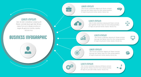 Abstract concept graphic element. Concept business strategy. Workflow icon. Infochart, diagram, design. Business success. Flow, diagram, design. Infographic element on colorful backdrop.のイラスト素材