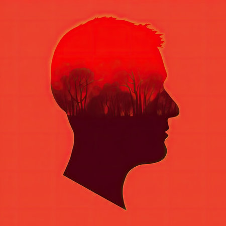 Silhouette of a man's head - vector illustrationの素材