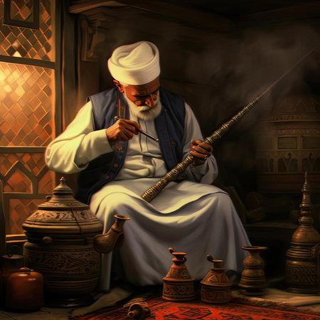 An old man in a turban - 3d illustrationの素材
