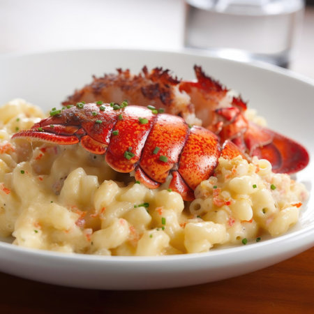 Lobster and macaroni with white sauceの素材
