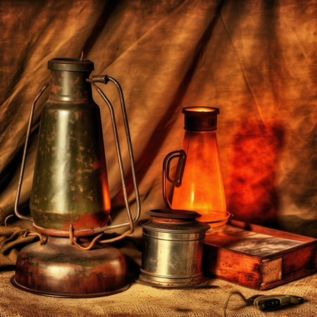 Still life with old kerosene lampの素材