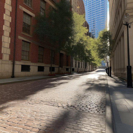 A shot of a street in an old townの素材