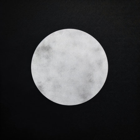 White moon on black background - 3D render illustrationの素材