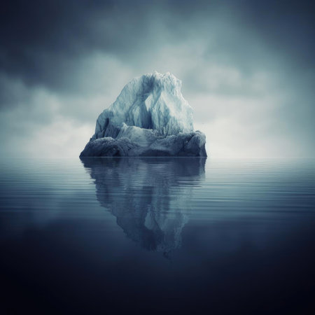Iceberg in the ocean with reflection on water - 3d renderingの素材