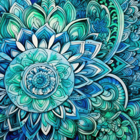 Mandala - hand drawn background with ethnic decorative elements - Arabic, Indian, Ottoman motifsの素材