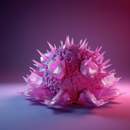 A pink virus representation - 3D renderingの素材