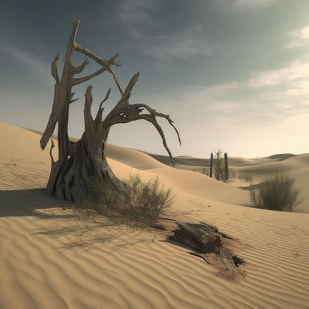 Dead tree in the desertの素材