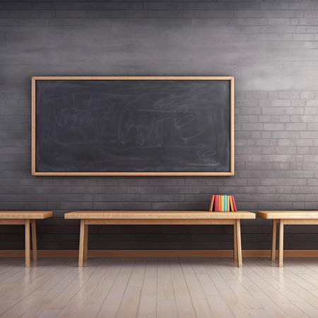 Blackboard with chalk on the wall in the roomの素材