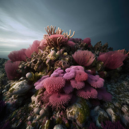 Colorful coral reef with hard coralsの素材