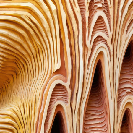 Wooden texture in the form of a wave - abstract backgroundの素材