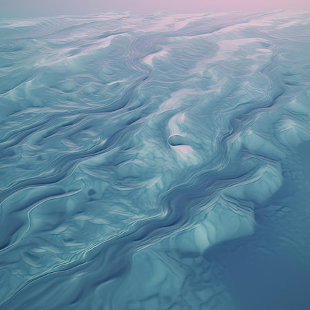 Abstract background of wavy water surface - 3d render illustrationの素材
