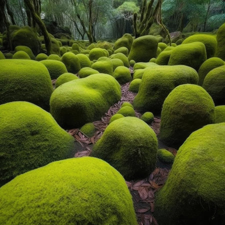 Green moss in the rainforestの素材