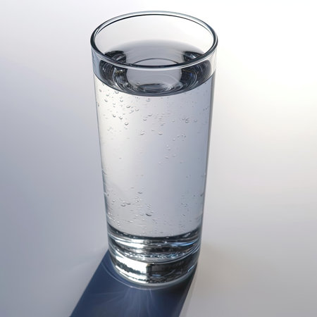 Glass of water on a white background - 3d render - studioの素材