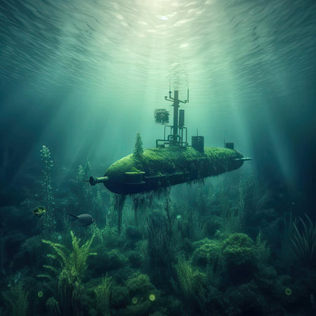 Underwater fantasy submarine in the seaの素材