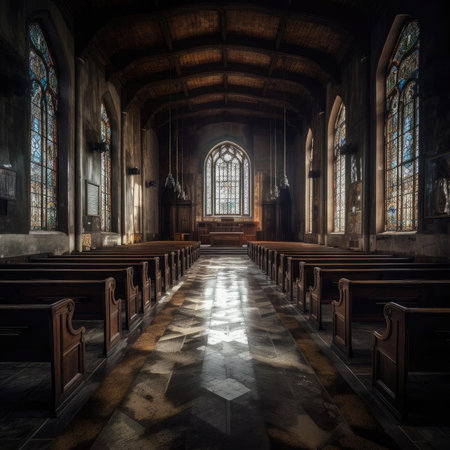 Interior of an old churchの素材