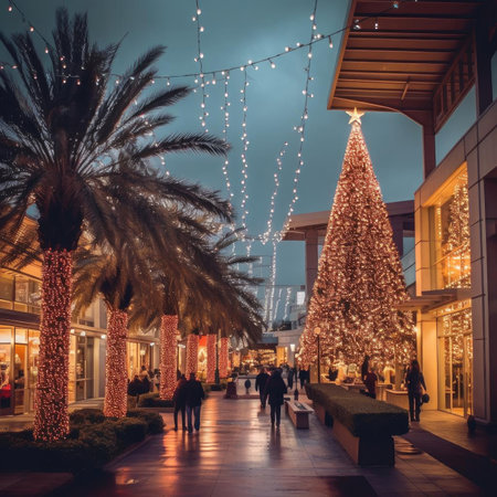Christmas tree on the streetの素材