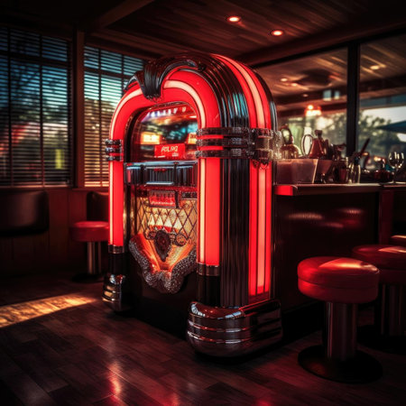 Vintage slot machine in a bar - retro styleの素材