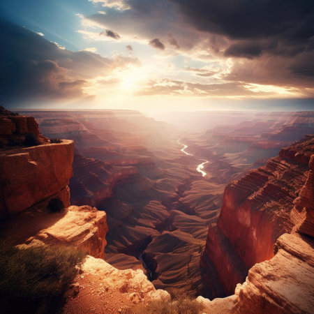 A view of the vast and stunning Grand Canyonの素材