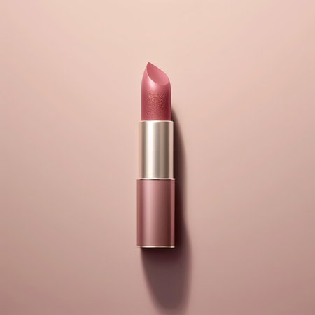 A stick of creamy, muted lipstick in a unique and trendy shadeの素材