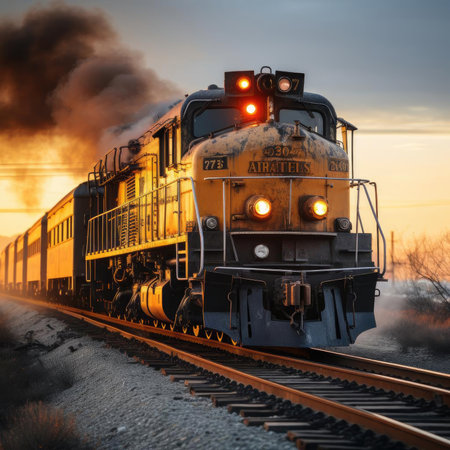 Impressive historical train set in wild west!の素材