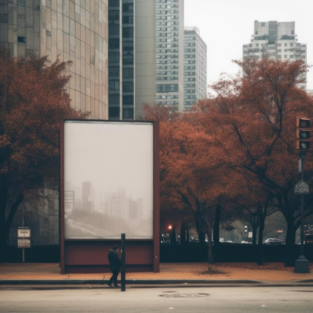 Blank billboard on university campusの素材
