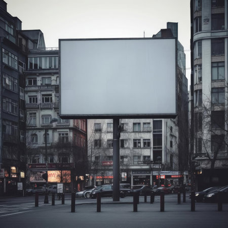 Blank billboard in a lively shopping districtの素材