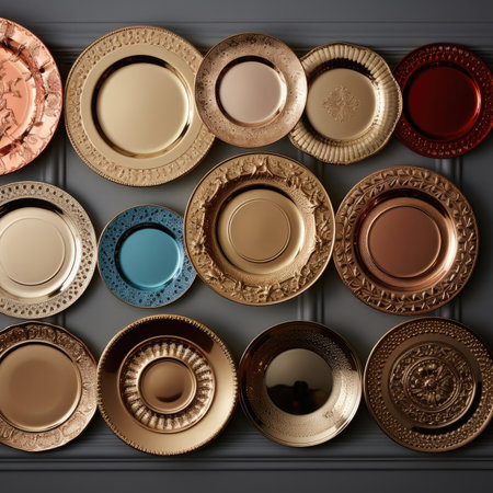 Metallic wall plates with hammered finishesの素材