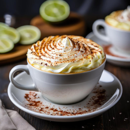 Frothy Matcha latte with coconut milkの素材