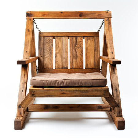 Rustic wooden baby swing with relaxing motionの素材