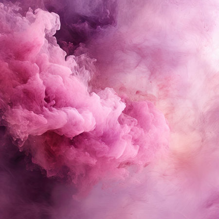 Puffy pink smoke on a dark backgroundの素材