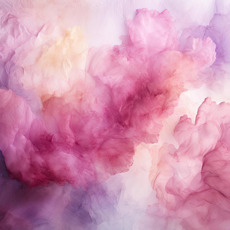 Colorful and dreamy watercolor smoke on a white backgroundの素材