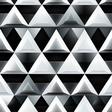 Striped pattern from black and silver triangles with realistic lighting (tiled)の素材