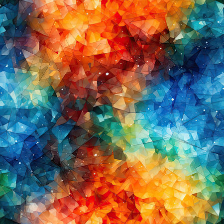 Colorful mosaic background with triangular shapes and crystal-like textures (tiled)の素材