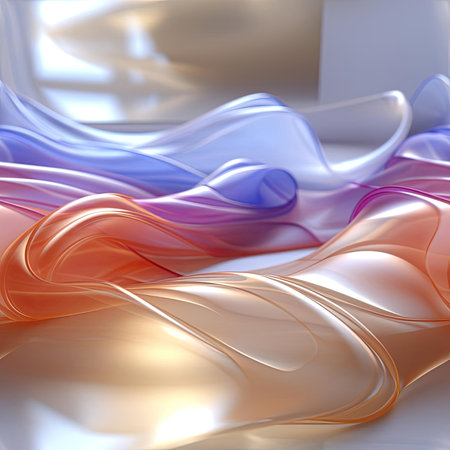 Colorful liquid swirl with glossy finish and gossamer fabrics (tiled)の素材