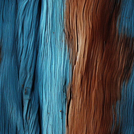 Exquisite wood with flowing fabrics in blue and red (tiled)の素材