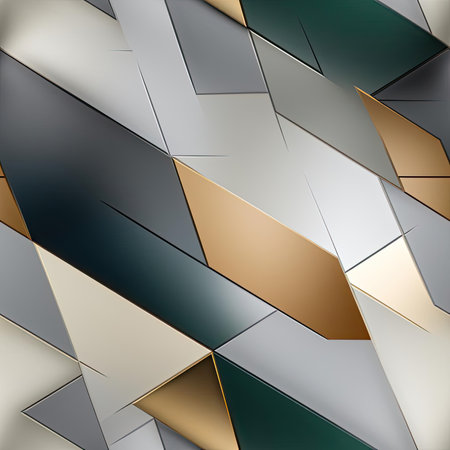 Abstract geometric texture in gold and silver (tiled)の素材