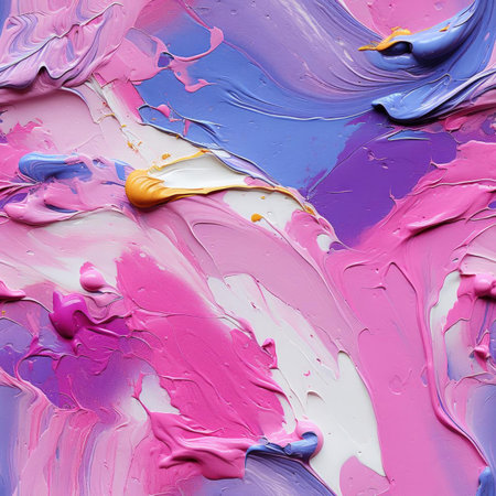 Creative artwork of pink and purple paint mixtures with organic sculpting and intense close-upsの素材