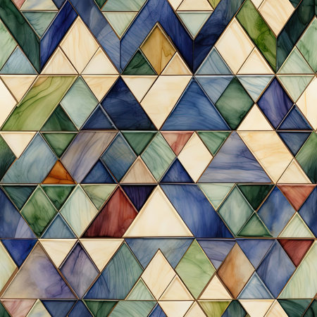 Colorful abstract tiled pattern with different shapes (tiled)の素材