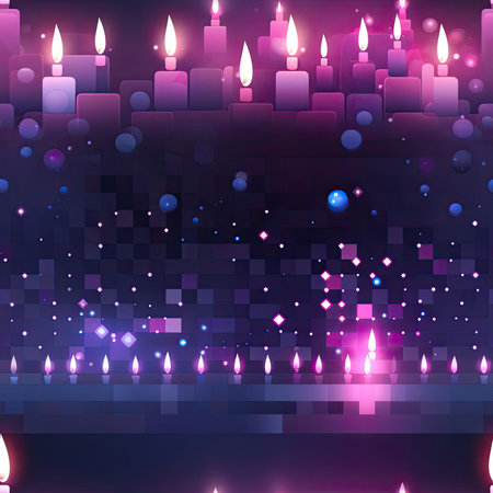 Colorful candles lit during the New Year celebration (tiled)の素材