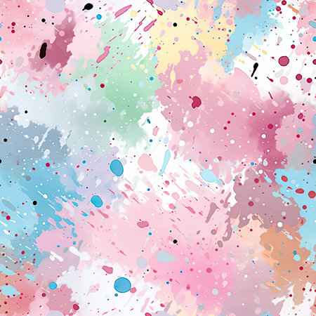 Beautiful watercolor splatter pattern in blue, pink, and white (tiled)の素材