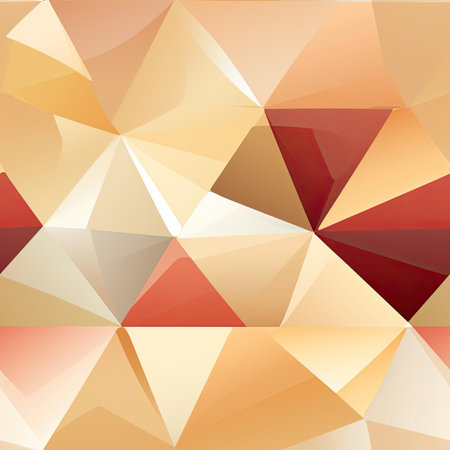 Monochromatic polygonal pattern in red, orange, and gold (tiled)の素材