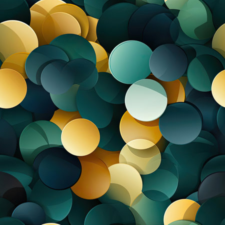 Abstract background with green, yellow, and blue circles (tiled)の素材