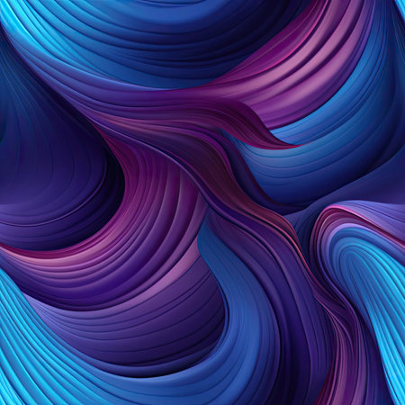 Colorful purple and blue abstract wave wallpaper with distorted and elongated forms (tiled)の素材
