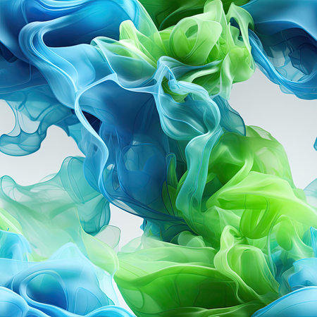 Swirling blue and green liquid and foam (tiled)の素材