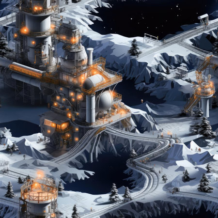 Cool animated map with lights and an industrial feel (tiled)の素材