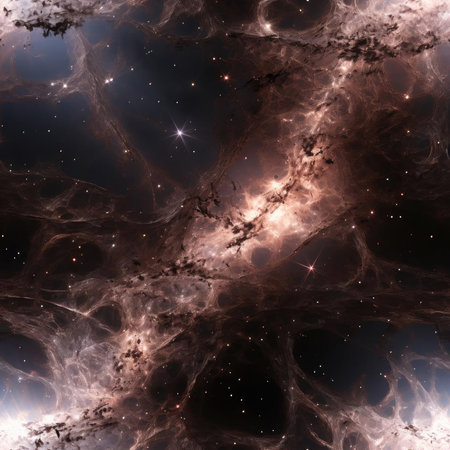Captivating images of dark space with nebulous forms and rollerwave (tiled)の素材